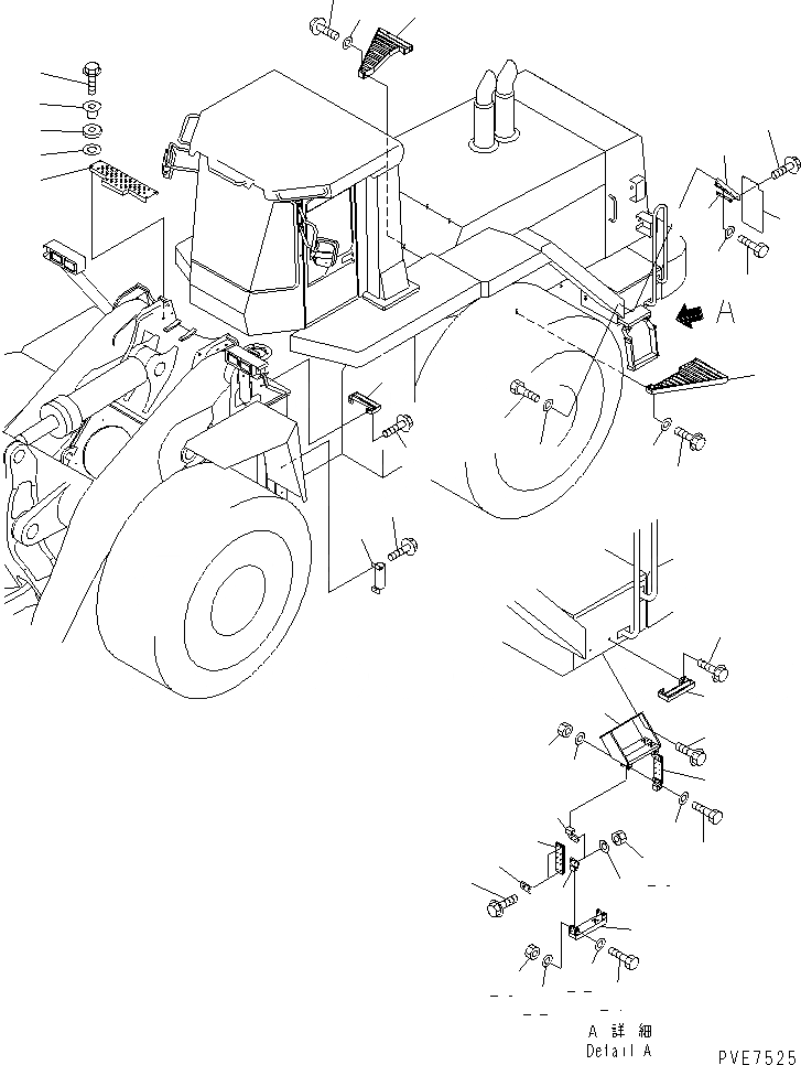 Схема запчастей Komatsu WA800-3 - КРЫЛО И ЛЕСТНИЦА (ЛЕСТНИЦА И СТУПЕНИ) (/)(№-8) ЧАСТИ КОРПУСА