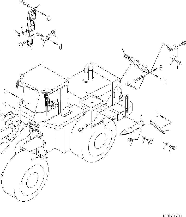 Схема запчастей Komatsu WA800-3 - КРЫЛО И ЛЕСТНИЦА (ЛЕСТНИЦА)(№8-) ЧАСТИ КОРПУСА