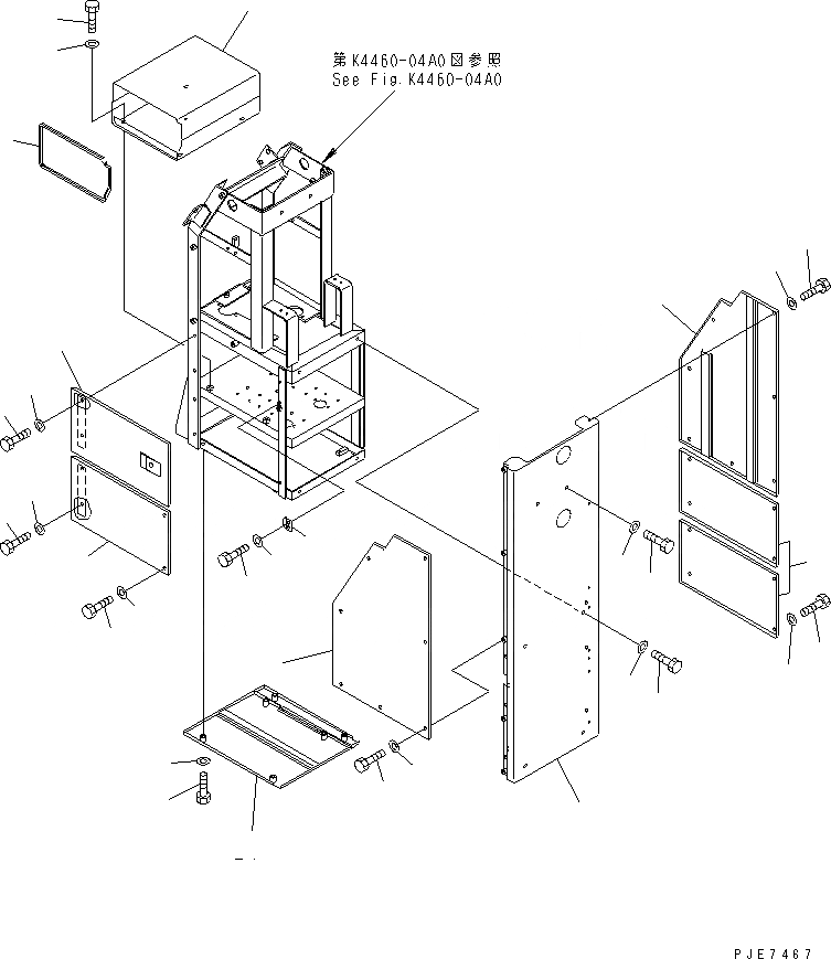 Схема запчастей Komatsu WA800-3 - КРЫЛО И ЛЕСТНИЦА (COMPONENT COVER)(№-8) ЧАСТИ КОРПУСА