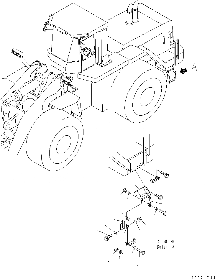 Схема запчастей Komatsu WA800-3 - КРЫЛО И ЛЕСТНИЦА (СТУПЕНИ)(№8-) ЧАСТИ КОРПУСА