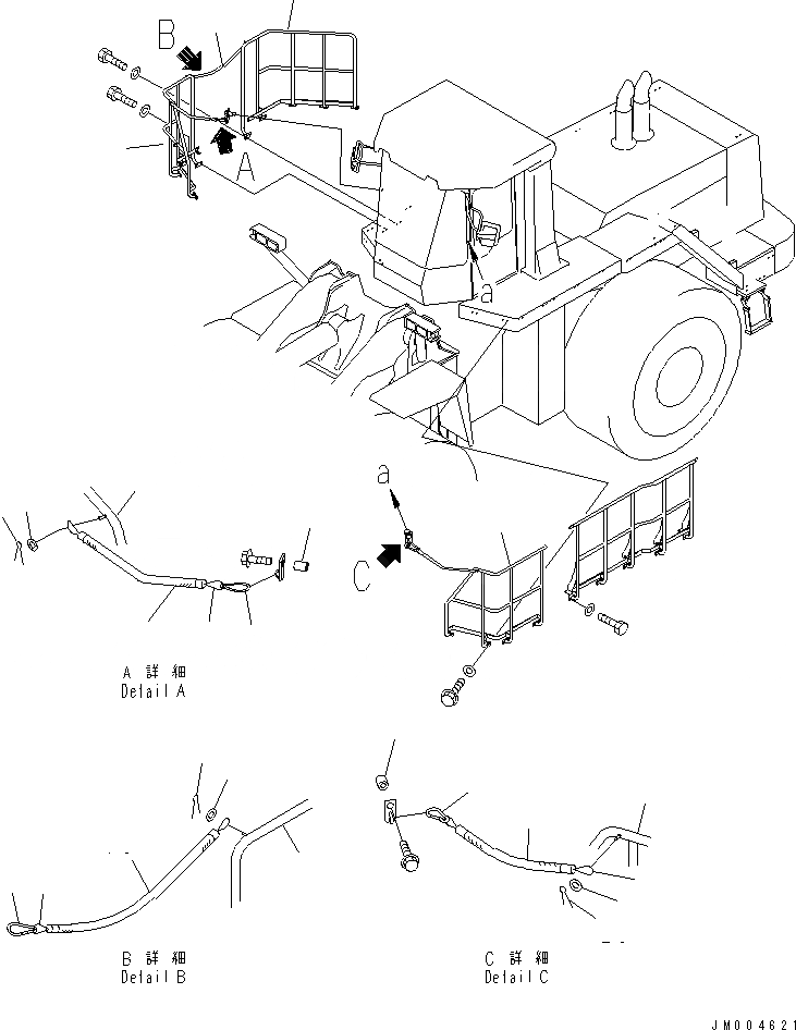 Схема запчастей Komatsu WA800-3 - ПОРУЧНИ(ПЕРЕДН.)(№-) ЧАСТИ КОРПУСА