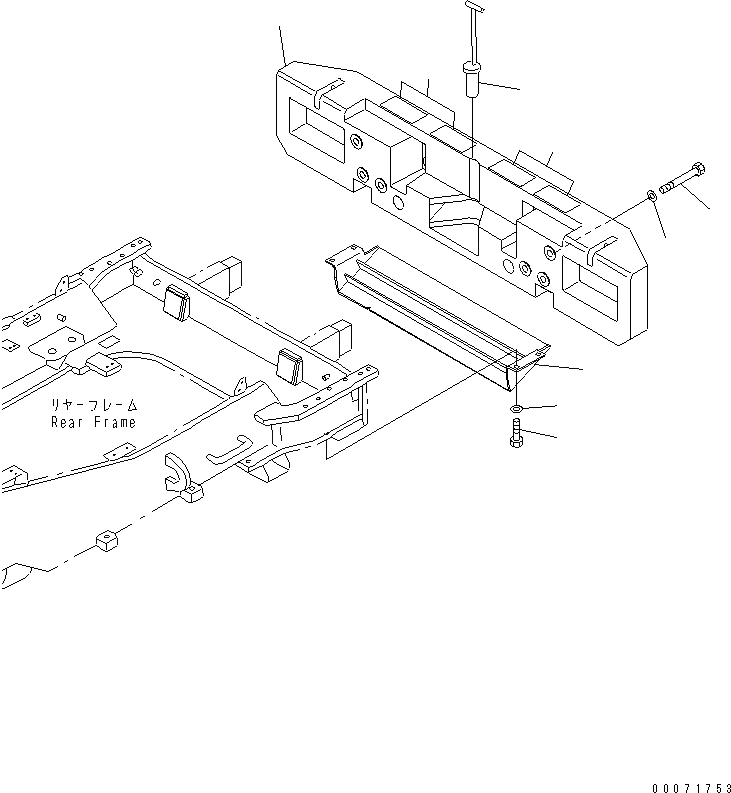 Схема запчастей Komatsu WA800-3 - ПРОТИВОВЕС(№8-) ЧАСТИ КОРПУСА