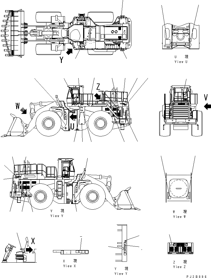 Схема запчастей Komatsu WA800-3 - МАРКИРОВКА (АНГЛ.) (ДЛЯ N.AMERICA И AUSTRARIA W/O США)(№7-) МАРКИРОВКА