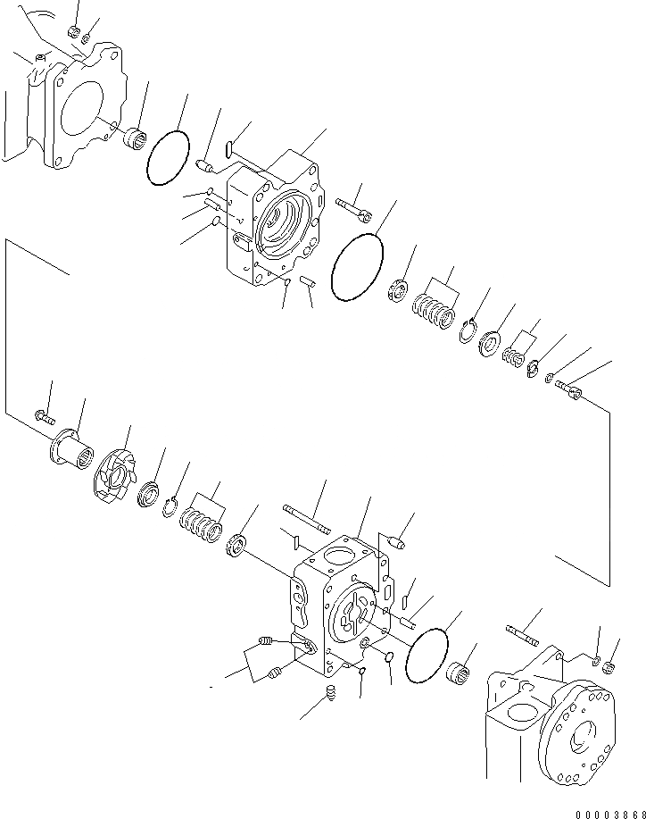 Схема запчастей Komatsu WA800-3 - НАСОС РУЛЕВ. УПРАВЛ-Я (/)(№-) ОСНОВН. КОМПОНЕНТЫ И РЕМКОМПЛЕКТЫ