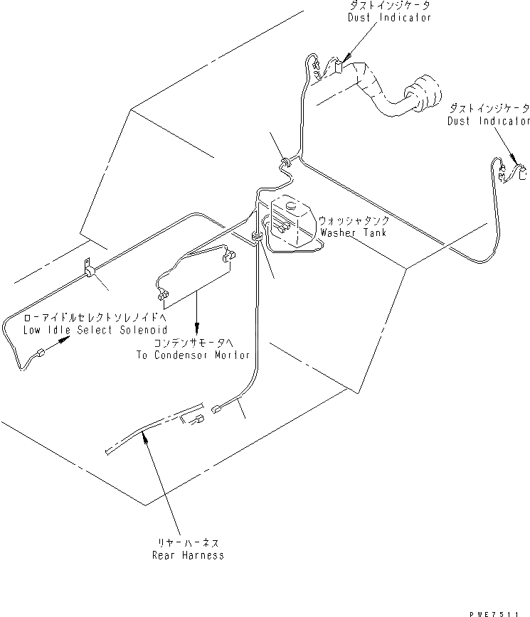 Схема запчастей Komatsu WA800-3 - ЗАДН. Э/ПРОВОДКА (ОТСЕК ДВИГАТЕЛЯЛИНИЯ) ЭЛЕКТРИКА