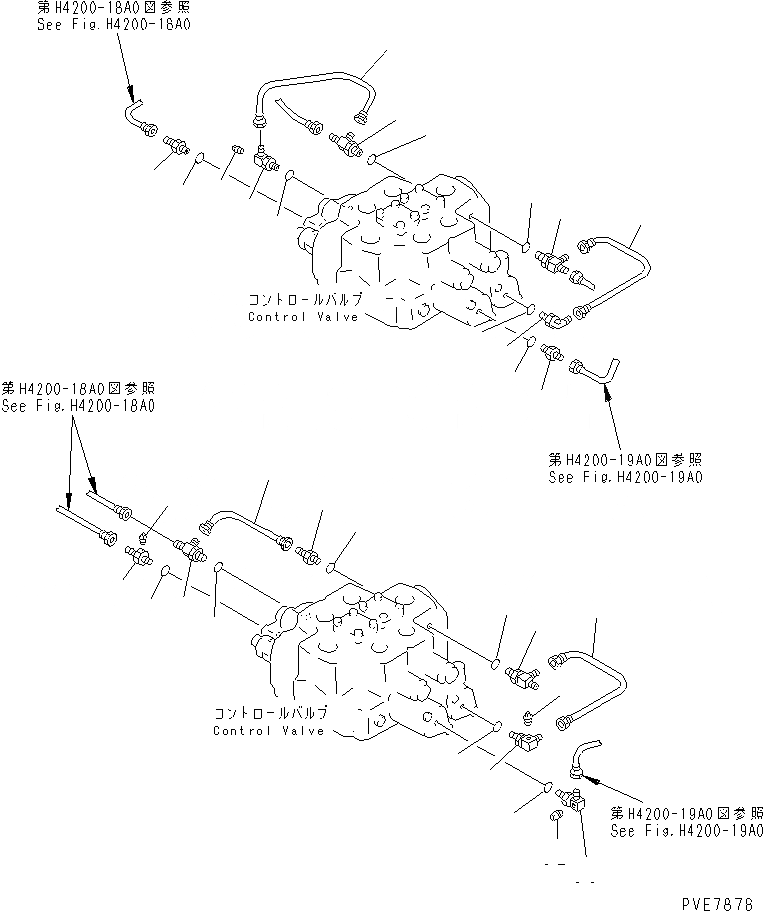Схема запчастей Komatsu WA800-3 - КОНТРОЛЬНЫЙ КЛАПАН РАБОЧ. ОБОРУДОВАНИЯ (ТРУБЫ ЧАСТИ)(№-) ГИДРАВЛИКА