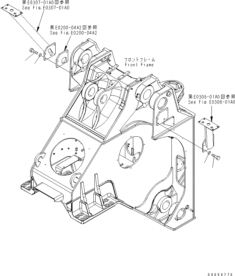 Схема запчастей Komatsu WA800-3E0 - ДОПОЛН. РАБОЧ. ОСВЕЩЕНИЕ (ПЕРЕДН. ОСВЕЩЕНИЕ СУППОРТ ЭЛЕМЕНТЫ КРЕПЛЕНИЯ)(№7-7) ЭЛЕКТРИКА