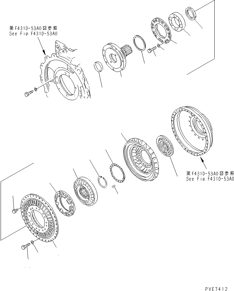 Схема запчастей Komatsu WA800-3E0 - ГИДРОТРАНСФОРМАТОР(№7-) ГИДРОТРАНСФОРМАТОР И ТРАНСМИССИЯ