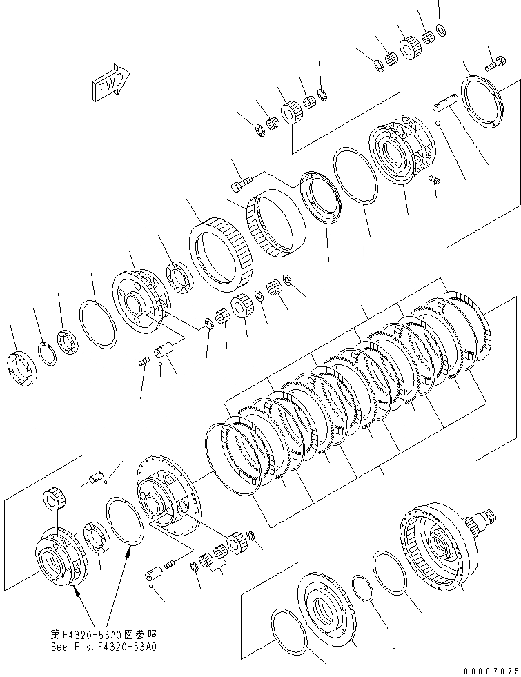 Схема запчастей Komatsu WA800-3E0 - ТРАНСМИССИЯ (/)(№7-) ГИДРОТРАНСФОРМАТОР И ТРАНСМИССИЯ