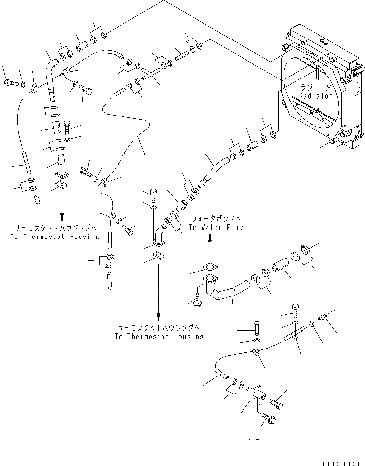 Схема запчастей Komatsu WA800L-3 - ЛИНИЯ ОХЛАЖДЕНИЯ (СИСТЕМА ТРУБ РАДИАТОРА) СИСТЕМА ОХЛАЖДЕНИЯ