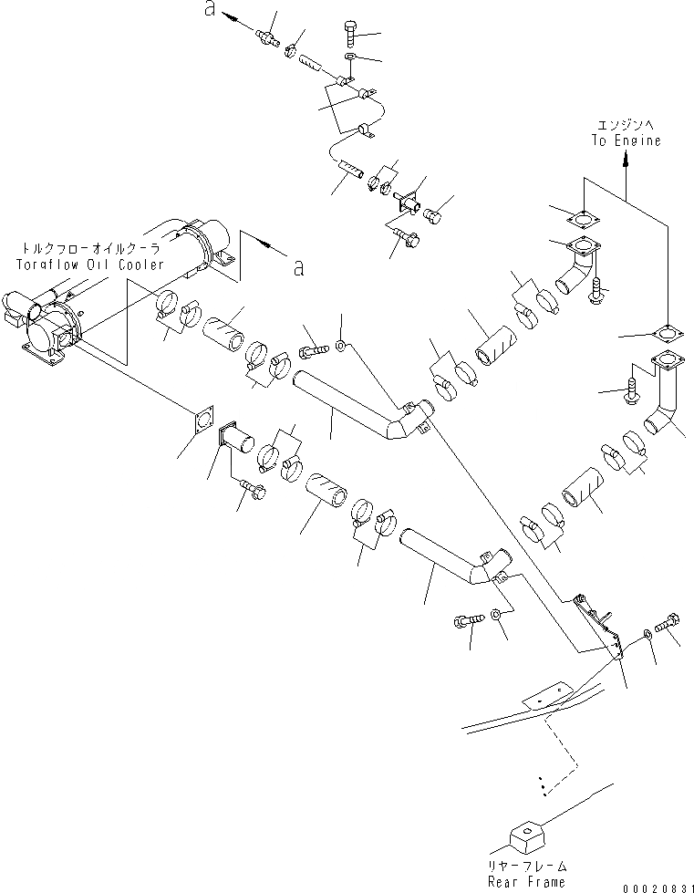 Схема запчастей Komatsu WA800L-3 - ЛИНИЯ ОХЛАЖДЕНИЯ (ЛИНИИ МАСЛООХЛАДИТЕЛЯ) СИСТЕМА ОХЛАЖДЕНИЯ