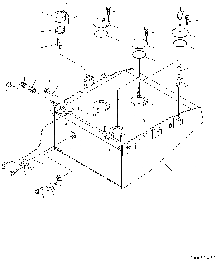 Схема запчастей Komatsu WA800L-3 - ТОПЛИВН. БАК. (С ТОПЛИВН. БЫСТРОСЪЕМН. МЕХ-М) ТОПЛИВН. БАК. AND КОМПОНЕНТЫ
