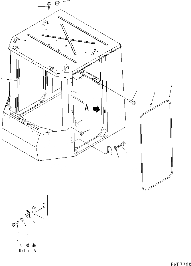 Схема запчастей Komatsu WA800L-3 - КАБИНА (КРЫШКА И ЧАСТИ ДВЕРИ) КАБИНА ОПЕРАТОРА И СИСТЕМА УПРАВЛЕНИЯ