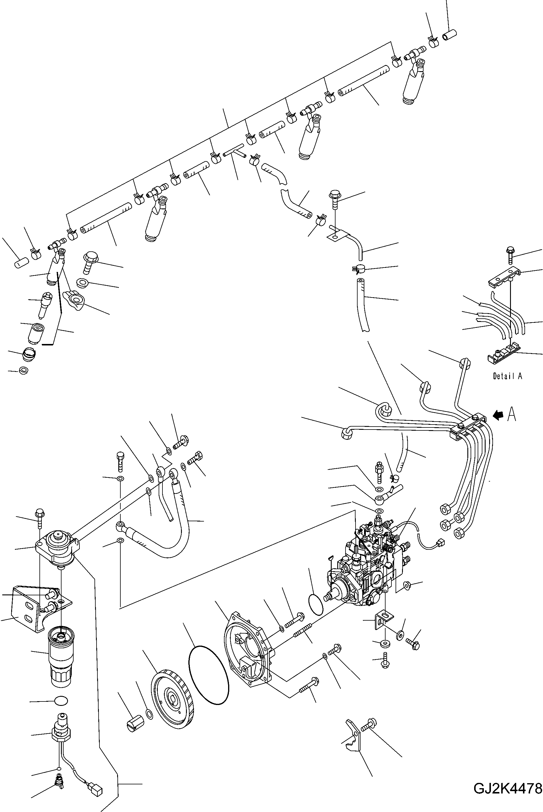Схема запчастей Komatsu WA80-5 30 km - ВПРЫСК СИСТЕМА ДВИГАТЕЛЬ, КРЕПЛЕНИЕ ДВИГАТЕЛЯ