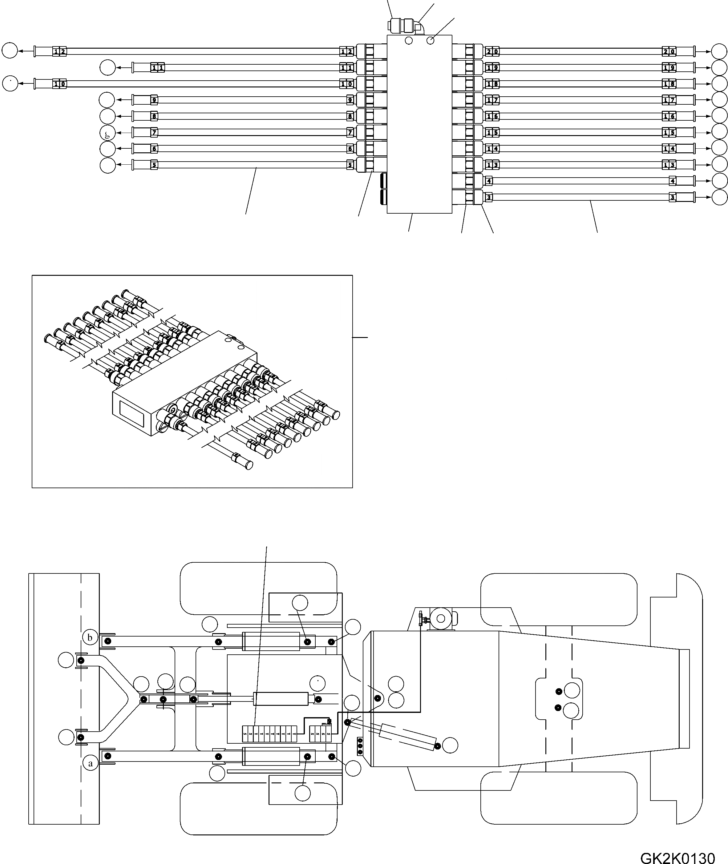 Схема запчастей Komatsu WA80-6 - CENTRAL СМАЗКА СИСТЕМА (ФИДЕР) (ПЕРЕДН. РАМА) (/) J ОСНОВНАЯ РАМА И ЕЕ ЧАСТИ