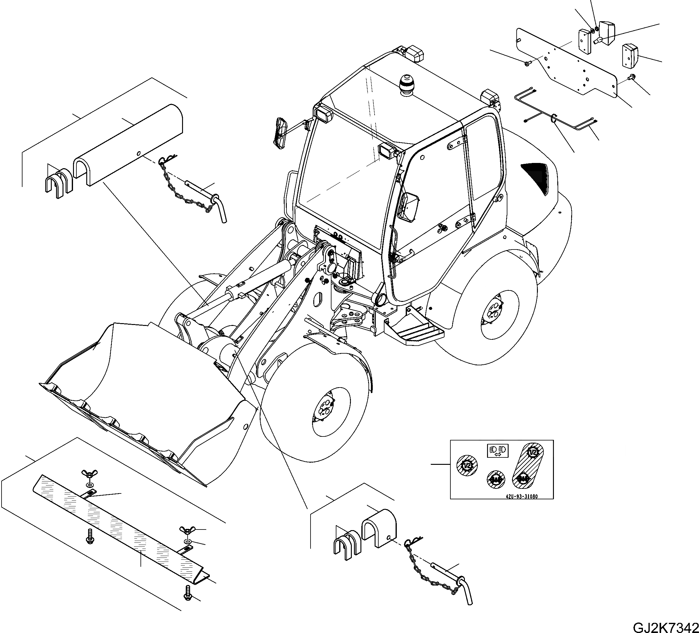 Схема запчастей Komatsu WA80-6 - ITALY HOMOLOGATION (ОПЦ.) V АКСЕССУАРЫ И ИНСТРУМЕНТ