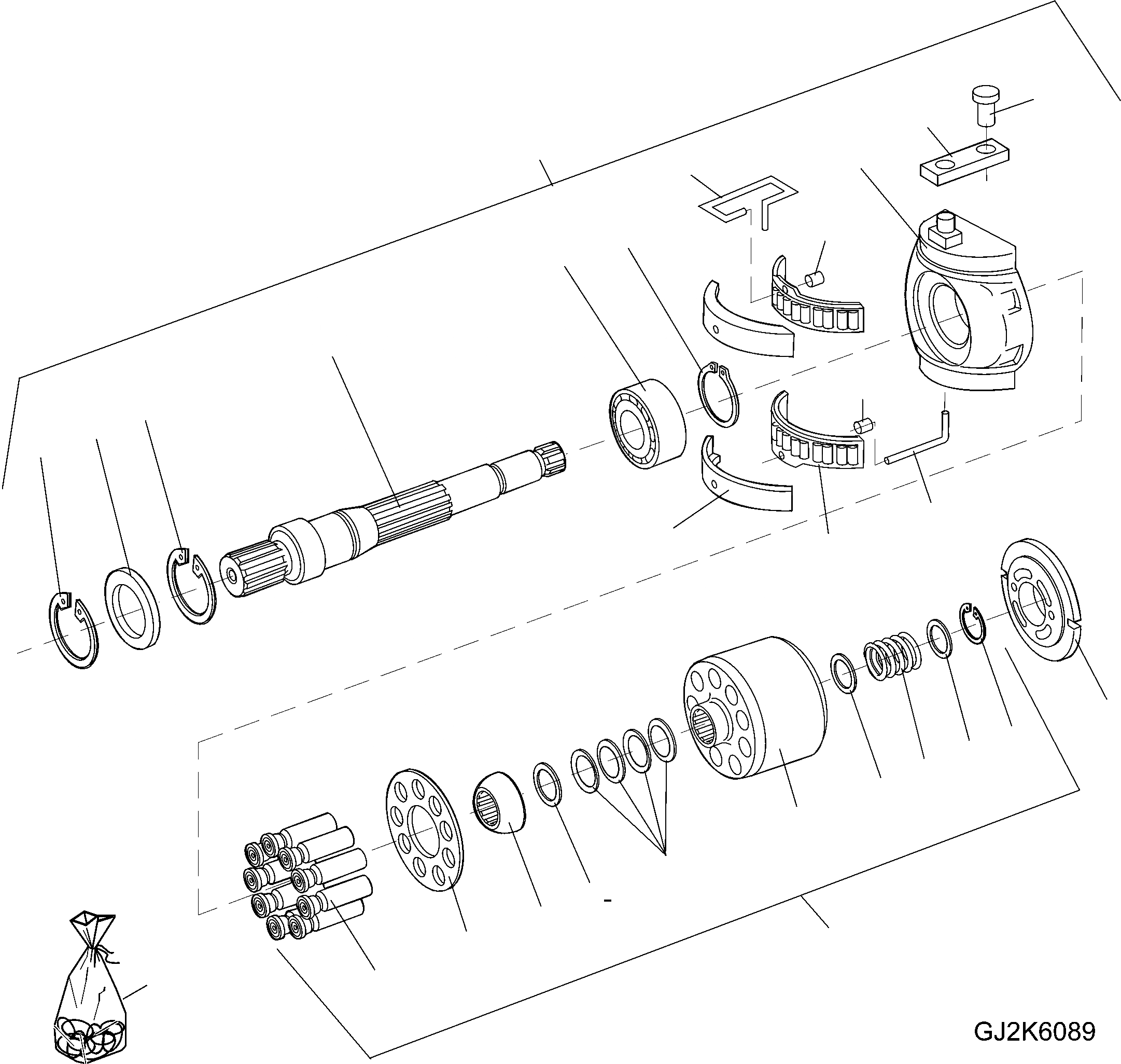 Схема запчастей Komatsu WA80-6 - ГИДР. НАСОС. (КМ/Ч) (ВНУТР. ЧАСТИ) (/9) Y ОСНОВН. КОМПОНЕНТЫ И РЕМКОМПЛЕКТЫ