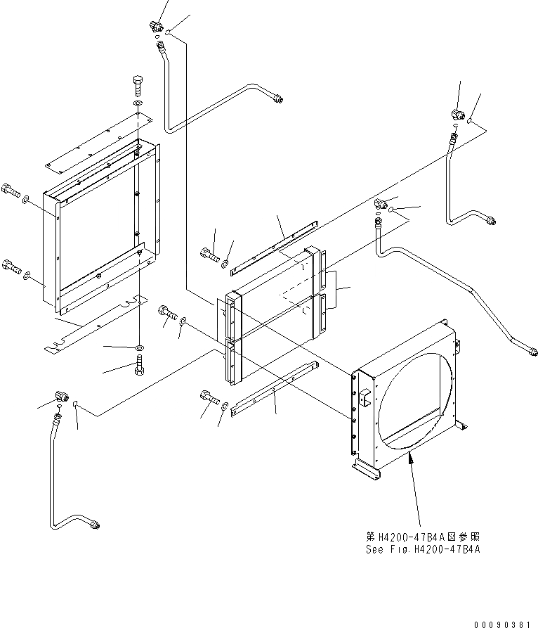 Схема запчастей Komatsu WA900-3E0 - ГИДРАВЛ ЛИНИЯ (ОХЛАДИТЕЛЬ И ВЕНТИЛЯТОР MOTER) (МАСЛООХЛАДИТЕЛЬ) (ДЛЯ ТОРМОЗ. СИСТЕМА ОХЛАЖДЕНИЯ)(№-) ГИДРАВЛИКА