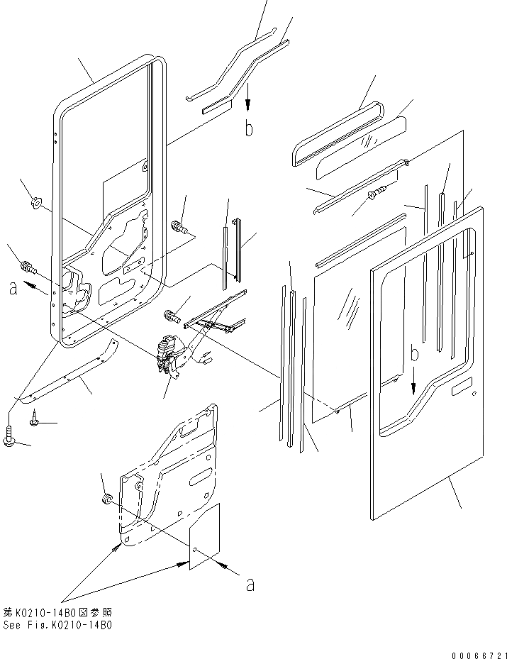 Схема запчастей Komatsu WA900-3E0 - КАБИНА (ЛЕВ. ДВЕРЬ В СБОРЕ¤ /) (ДВЕРЬ РАМА¤ ОКНА И РЕГУЛЯТОР)(№-) КАБИНА ОПЕРАТОРА И СИСТЕМА УПРАВЛЕНИЯ