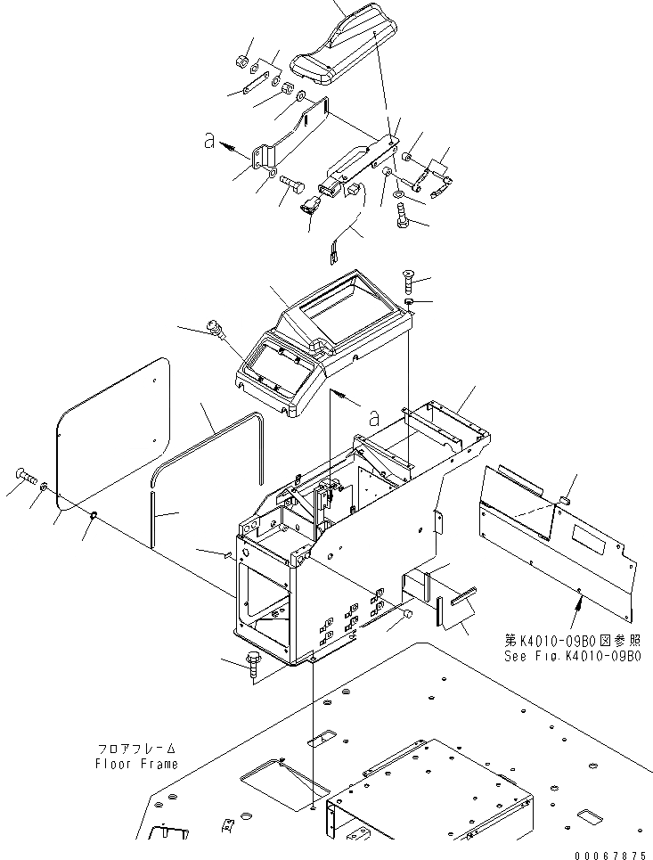 Схема запчастей Komatsu WA900-3E0 - ПОЛ SUB (ПРАВ. КОНСОЛЬН. БЛОК)(№-) КАБИНА ОПЕРАТОРА И СИСТЕМА УПРАВЛЕНИЯ