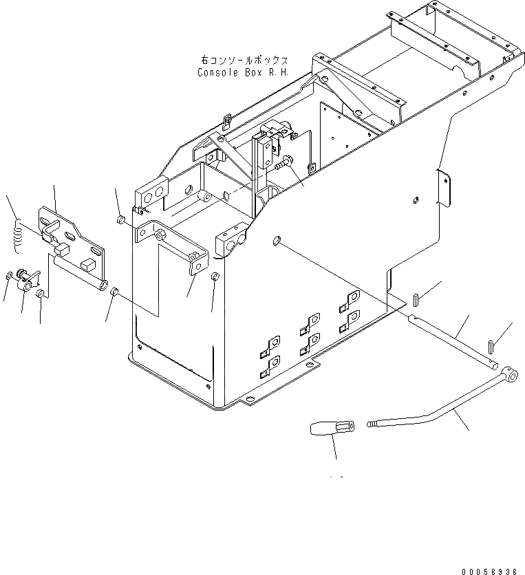 Схема запчастей Komatsu WA900-3E0 - ПОЛ SUB (РЫЧАГ БЛОКИРОВКИ РАБОЧ. ОБОРУД.)(№-) КАБИНА ОПЕРАТОРА И СИСТЕМА УПРАВЛЕНИЯ