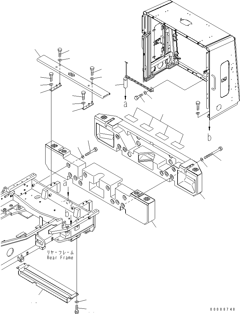 Схема запчастей Komatsu WA900-3E0 - ПРОТИВОВЕС (ДЛЯ EC REGULATION СПЕЦ-Я.)(№-) ЧАСТИ КОРПУСА