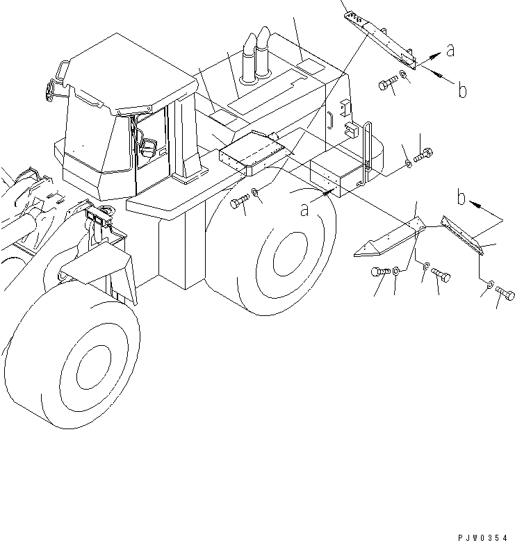 Схема запчастей Komatsu WA900-1 - КРЫЛО И ПЛАСТИНА(№7-) РАМА И ЧАСТИ КОРПУСА