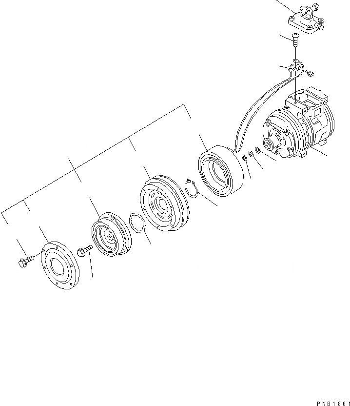 Схема запчастей Komatsu WA900-1 - КОМПРЕССОР (DENSO) (RA) РАМА И ЧАСТИ КОРПУСА