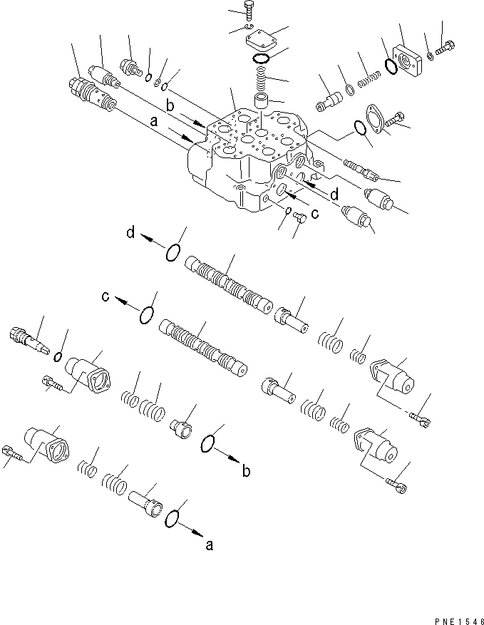 Схема запчастей Komatsu WA900-1 - 2-Х СЕКЦИОНН. УПРАВЛЯЮЩ. КЛАПАН (/) УПРАВЛ-Е РАБОЧИМ ОБОРУДОВАНИЕМ