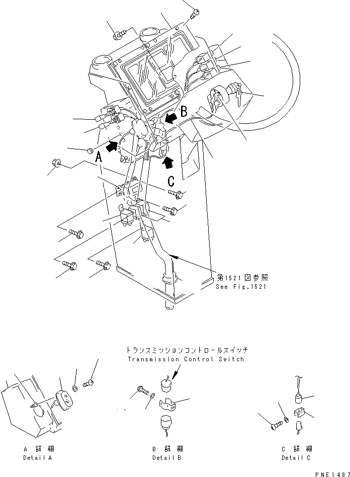 Схема запчастей Komatsu WA900-1 - ПАНЕЛЬ ПРИБОРОВ КОМПОНЕНТЫ ДВИГАТЕЛЯ И ЭЛЕКТРИКА