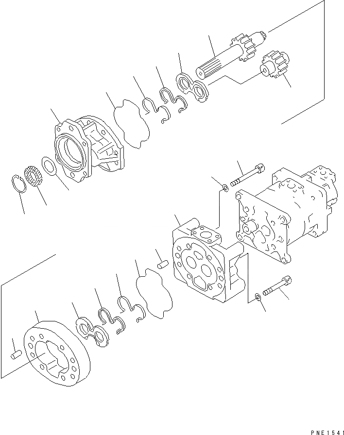 Схема запчастей Komatsu WA900-1 - ГИДРОТРАНСФОРМАТОР И P.O.C. НАСОС (/) УПРАВЛ-Е РАБОЧИМ ОБОРУДОВАНИЕМ