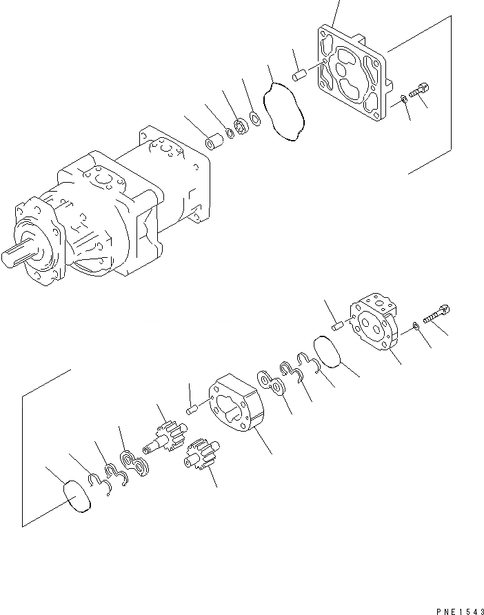 Схема запчастей Komatsu WA900-1 - ГИДРОТРАНСФОРМАТОР И P.O.C. НАСОС (/) УПРАВЛ-Е РАБОЧИМ ОБОРУДОВАНИЕМ