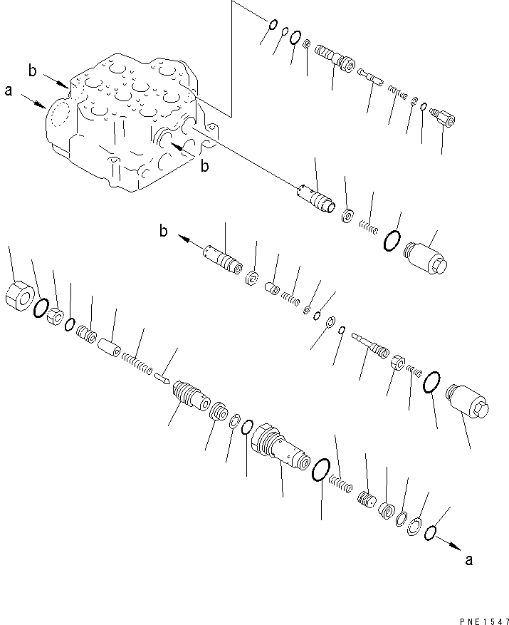 Схема запчастей Komatsu WA900-1 - 2-Х СЕКЦИОНН. УПРАВЛЯЮЩ. КЛАПАН (/) УПРАВЛ-Е РАБОЧИМ ОБОРУДОВАНИЕМ