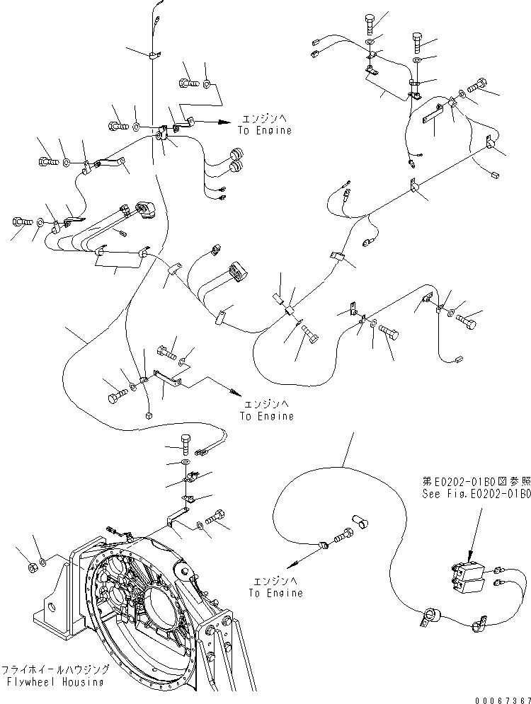 Схема запчастей Komatsu WA900-3E0 - ДВИГАТЕЛЬ (Э/ПРОВОДКА ДВИГАТЕЛЯ /)(№-) КОМПОНЕНТЫ ДВИГАТЕЛЯ