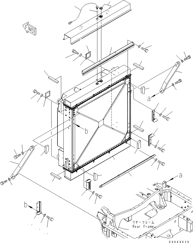 Схема запчастей Komatsu WA900-3E0 - РАДИАТОР (РАДИАТОР И ЭЛЕМЕНТЫ КРЕПЛЕНИЯ)(№-) СИСТЕМА ОХЛАЖДЕНИЯ