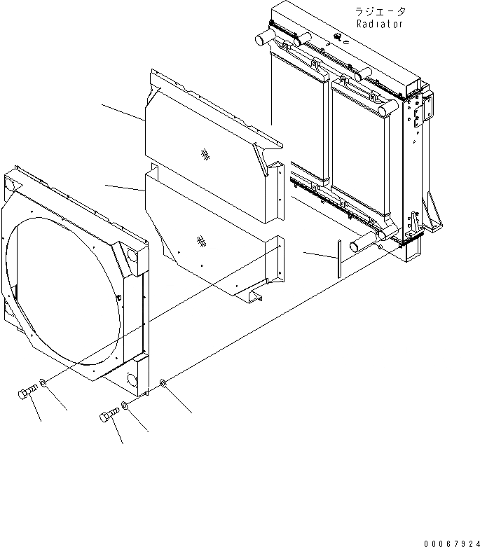 Схема запчастей Komatsu WA900-3E0 - РАДИАТОР (РАДИАТОР DUST И DIRT ЗАЩИТА)(№-7) СИСТЕМА ОХЛАЖДЕНИЯ