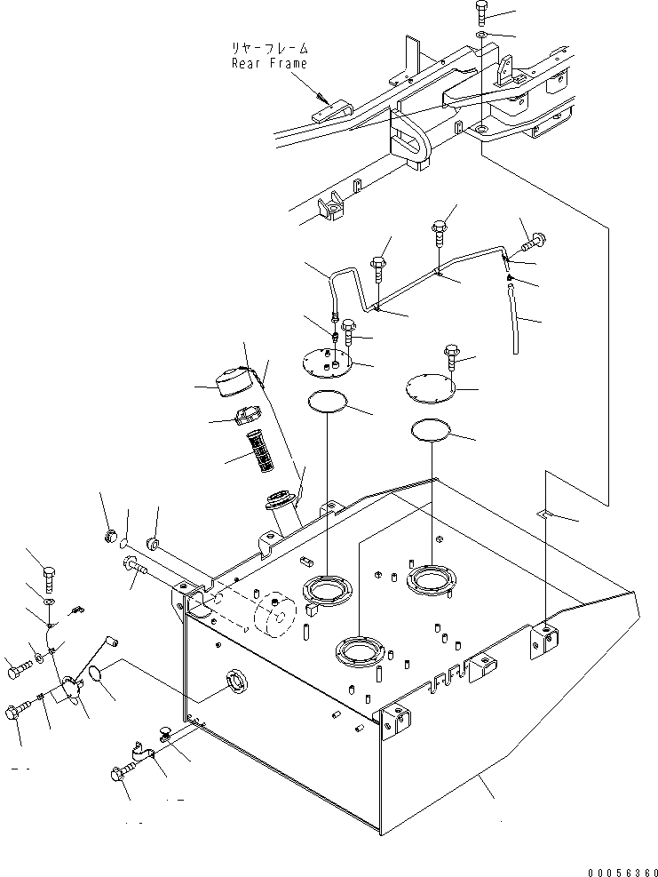 Схема запчастей Komatsu WA900-3E0 - ТОПЛИВН. БАК.(№-) ТОПЛИВН. БАК. AND КОМПОНЕНТЫ