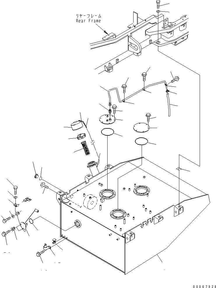 Схема запчастей Komatsu WA900-3E0 - ТОПЛИВН. БАК. (MINING СПЕЦ-Я.)(№-7) ТОПЛИВН. БАК. AND КОМПОНЕНТЫ