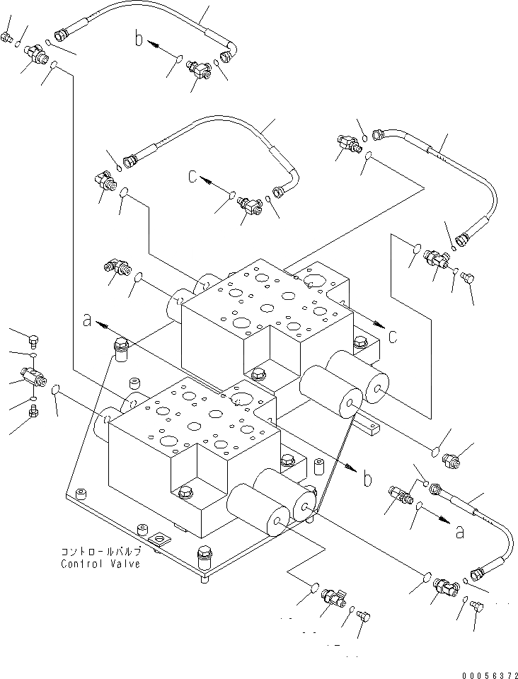 Схема запчастей Komatsu WA900-3E0 - КОНТРОЛЬНЫЙ КЛАПАН РАБОЧ. ОБОРУДОВАНИЯ (ТРУБЫ ЧАСТИ)(№-) ГИДРАВЛИКА