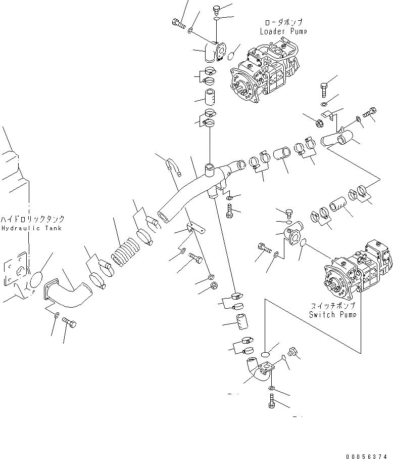 Схема запчастей Komatsu WA900-3E0 - ГИДРАВЛ ЛИНИЯ (ГИДРАВЛ ВСАСЫВ. ЛИНИЯ)(№-) ГИДРАВЛИКА