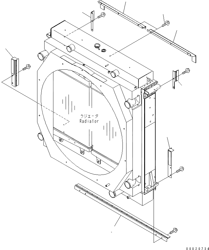 Схема запчастей Komatsu WA900-3 - РАДИАТОР (ДЕФЛЕКТОР)(№9-) СИСТЕМА ОХЛАЖДЕНИЯ