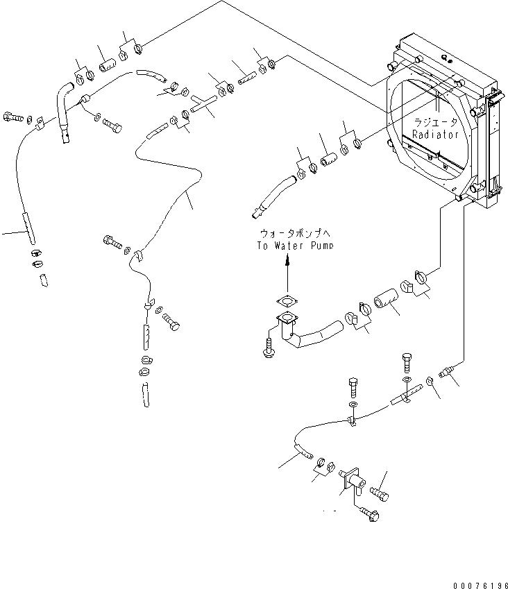 Схема запчастей Komatsu WA900-3 - РАДИАТОР (СИСТЕМА ТРУБ РАДИАТОРА)(№9-) СИСТЕМА ОХЛАЖДЕНИЯ