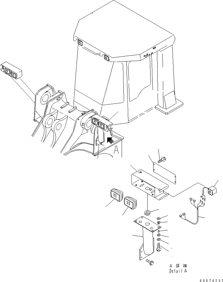 Схема запчастей Komatsu WA900-3 - ПЕРЕДН. ОСВЕЩЕНИЕ¤ ЛЕВ.(№9-) ЭЛЕКТРИКА