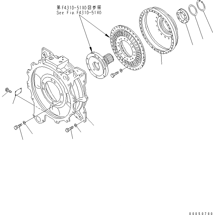 Схема запчастей Komatsu WA900-3 - КОРПУС ГИДРОТРАНСФОРМАТОРА (TODAKA СПЕЦ-Я.)(№(79)-) ГИДРОТРАНСФОРМАТОР И ТРАНСМИССИЯ