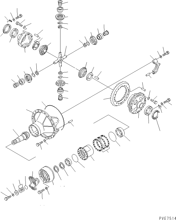 Схема запчастей Komatsu WA900-3 - ЗАДН. МОСТ (ЗАДНИЙ ДИФФЕРЕНЦИАЛ) (КРОМЕ ЯПОН.)(№-) ГИДРОТРАНСФОРМАТОР И ТРАНСМИССИЯ