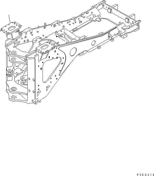 Схема запчастей Komatsu WA900-3 - ЗАДН. РАМА (С ВЫСОК. ПОДЪЕМ) (С НИЖН. ЗАЩИТА) ОСНОВНАЯ РАМА И ЕЕ ЧАСТИ