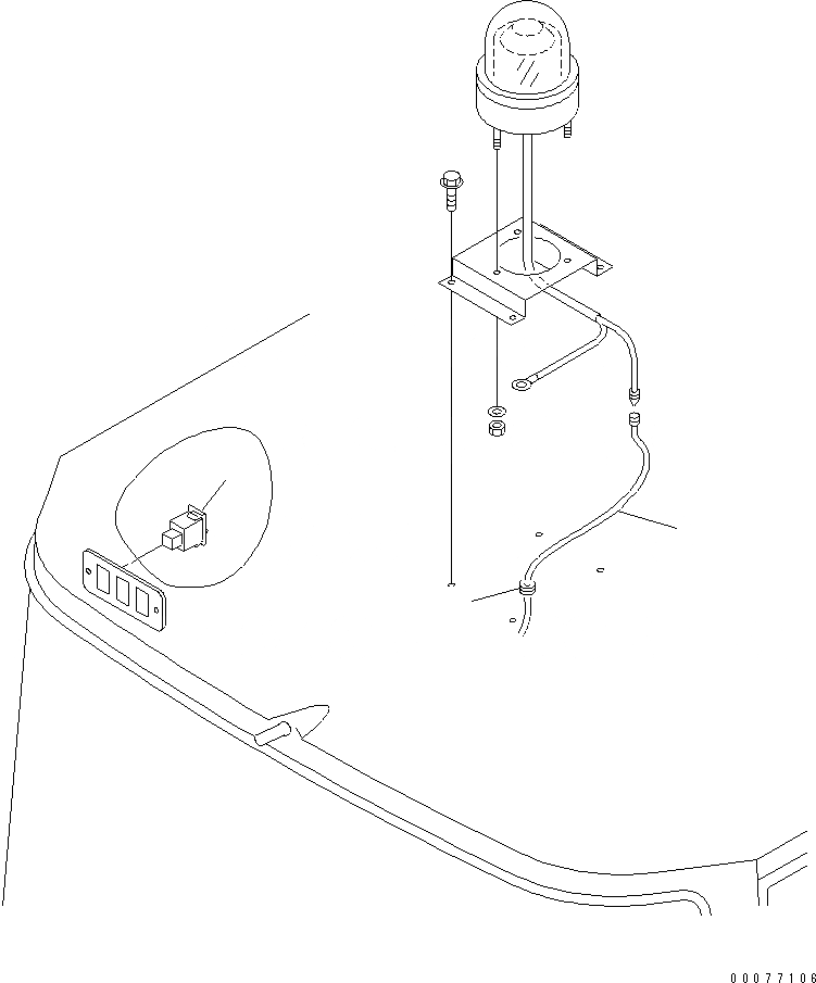 Схема запчастей Komatsu WA900-3 - КАБИНА (ПРОБЛЕСК. МАЯК ПЕРЕКЛЮЧАТЕЛЬ)(№9-) КАБИНА ОПЕРАТОРА И СИСТЕМА УПРАВЛЕНИЯ