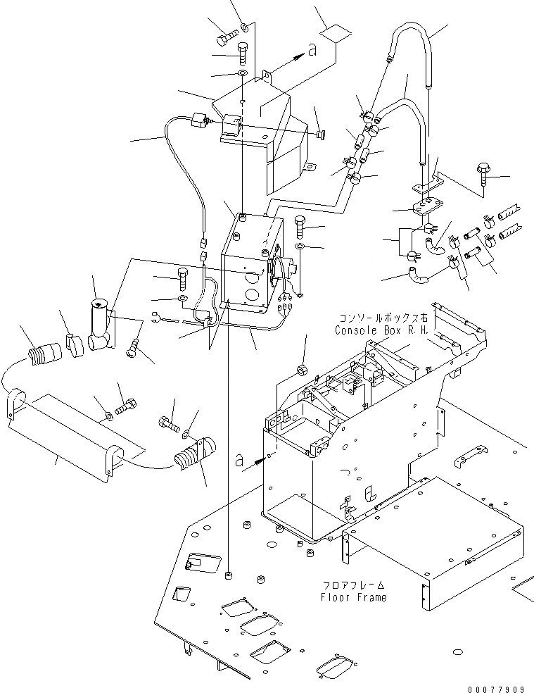 Схема запчастей Komatsu WA900-3 - ПОЛ SUB (ДОПОЛН. ОБОГРЕВАТ) (СПЕЦ-Я -40С)(№9-) КАБИНА ОПЕРАТОРА И СИСТЕМА УПРАВЛЕНИЯ