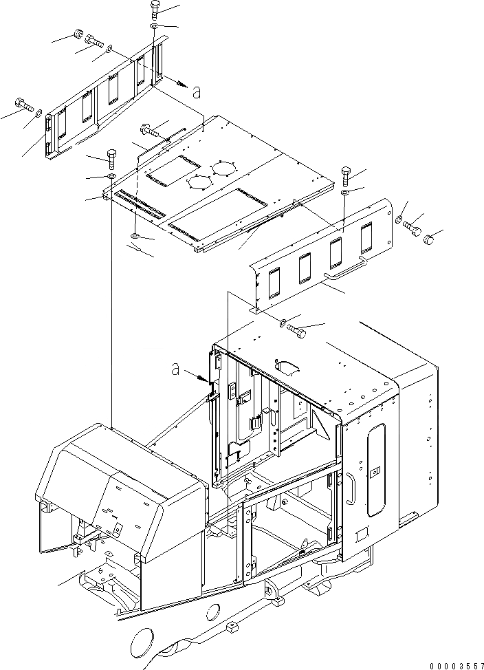 Схема запчастей Komatsu WA900-3 - КАПОТ (TOP КАПОТ AND ВЕРХН. БОКОВ. КРЫШКА) (SOUND PACKAGE СПЕЦ-Я.)(№9-) ЧАСТИ КОРПУСА