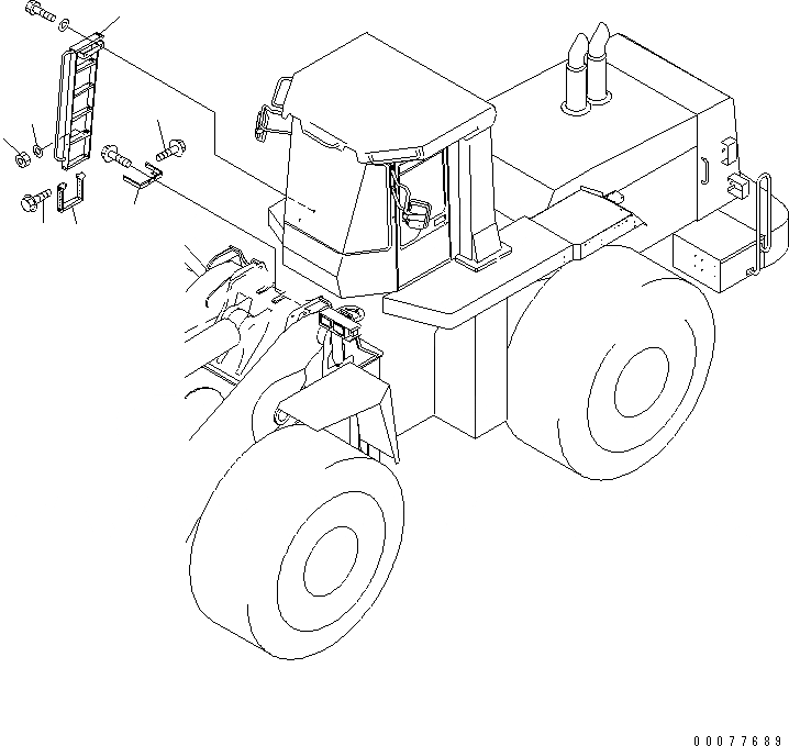 Схема запчастей Komatsu WA900-3 - КРЫЛО И ЛЕСТНИЦА (ЛЕСТНИЦА)(№9-) ЧАСТИ КОРПУСА